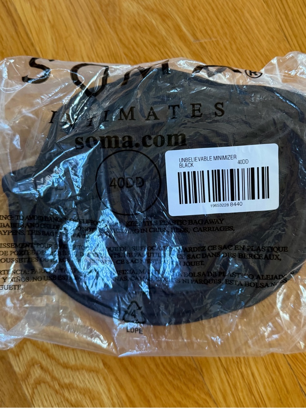 NWT Soma Unbelievable Minimizer Bra, Size 40DD - Picture 3 of 5